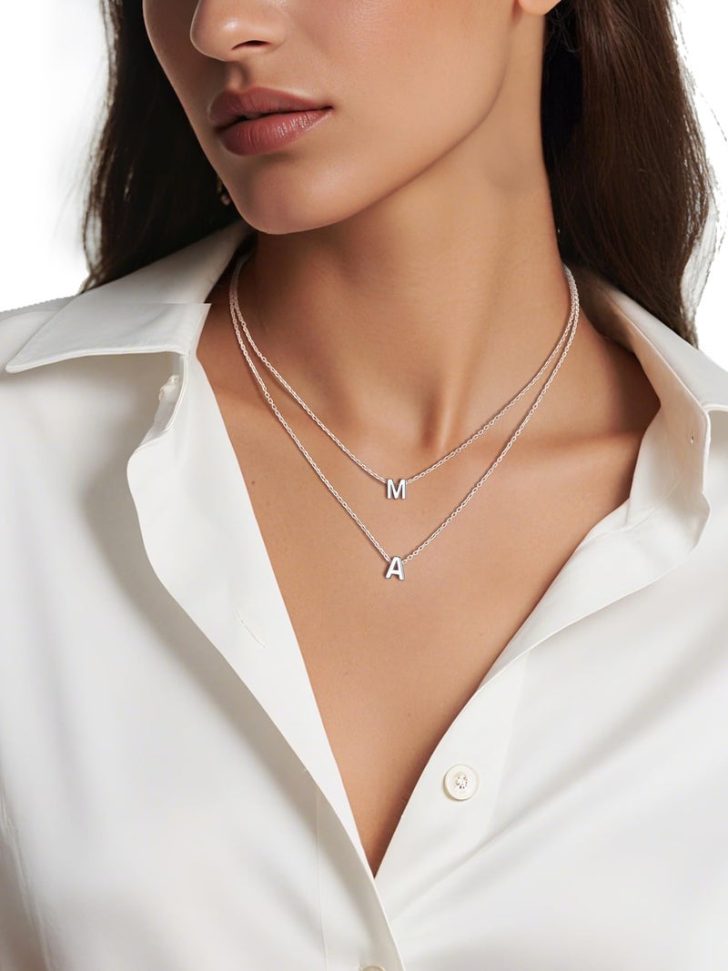 ChicSilver Tiny Silver Initial Necklace 925 Sterling Silver Dainty Personalized Alphabet 26 Letters Pendant Script Name Necklace for Women Letter C Gifts for Mom - Image 3